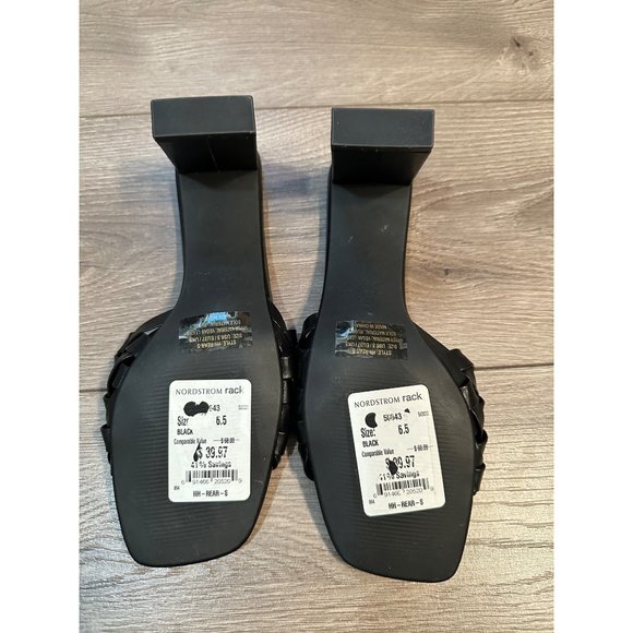 Halston woven black block heel shoes - Picture 4 of 8